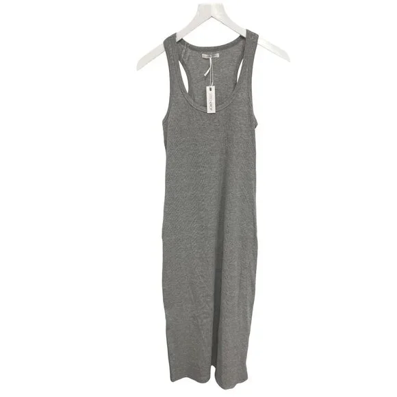Stitchdrop Heather Grey Racerback Ribbed Midi Dress - Picture 1 of 3